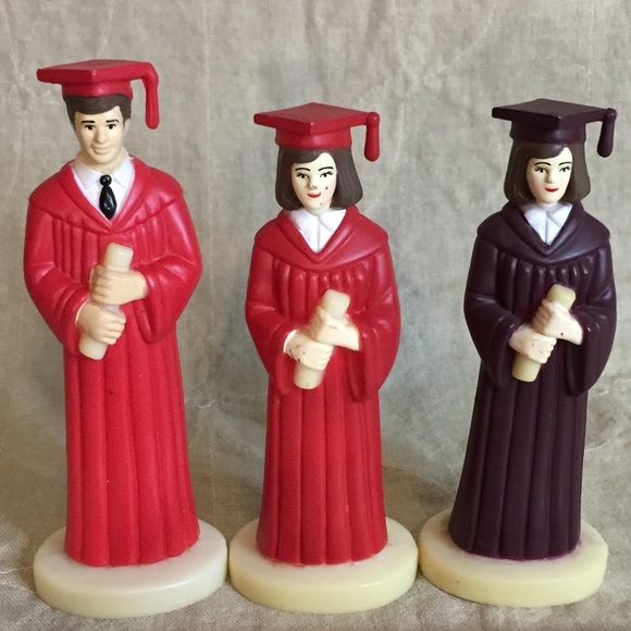 Vintage Graduate Cake Toppers Male And Female 80s - Picture 9 of 16